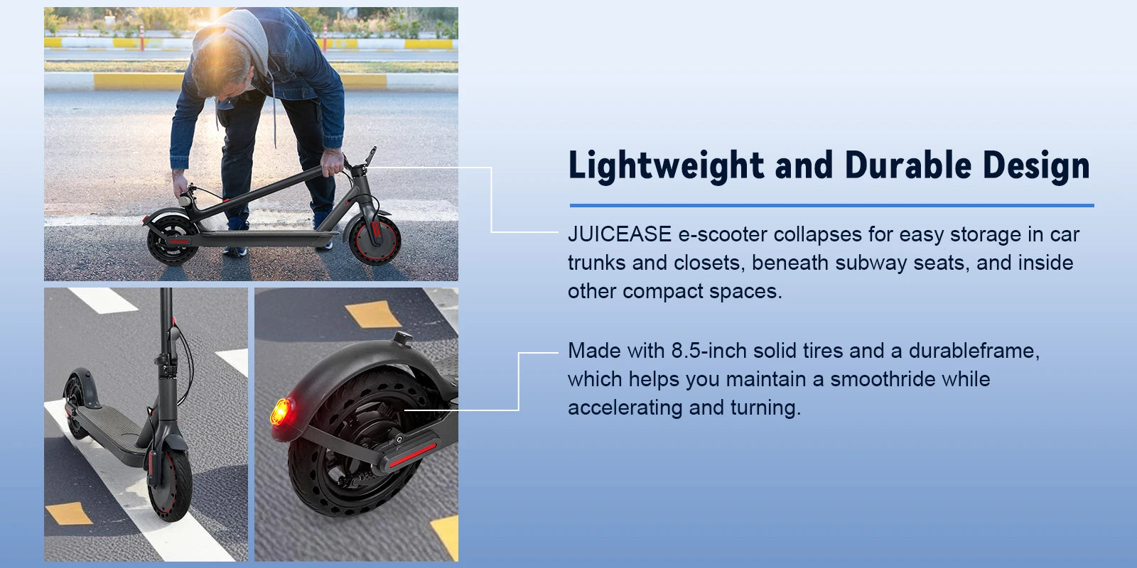 JUICEASE TX01 Electric Scooter for Adults 7.8Ah 350W Powerful Motor up to 31KM/H Speed Electric Scooter with APP 8.5 Inch Tire.