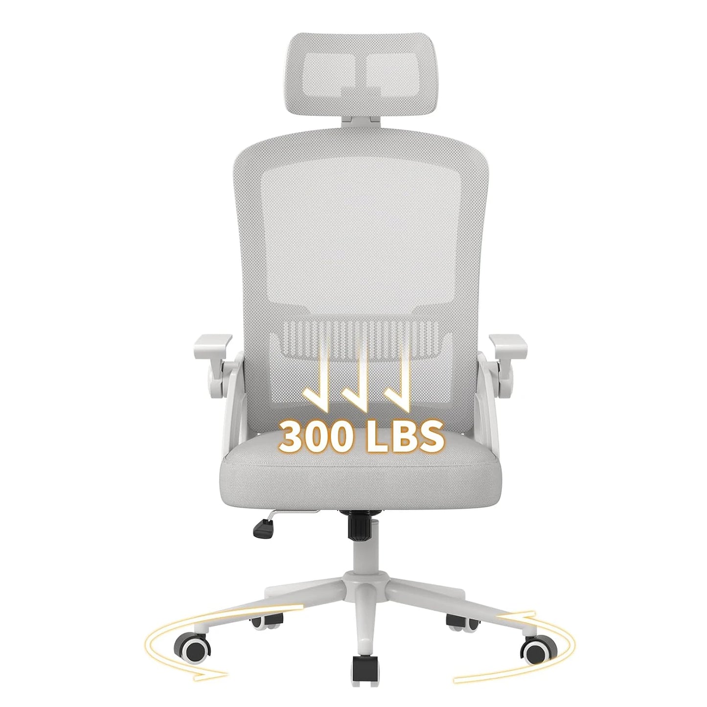 Ergonomic Office Chair Desk Chair with Headrest Breathable Mesh Cover Lumbar Support Computer Chair 360° Swivel Chair