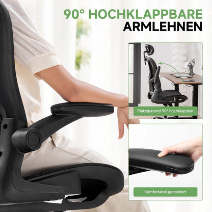 GTPLAYER Bürostuhl Ergonomisch, Schreibtischstuhl mit Verstellbarer Kopfstütze,Gaming Stuhl Wippfunktion, Chefsessel aus Mesh