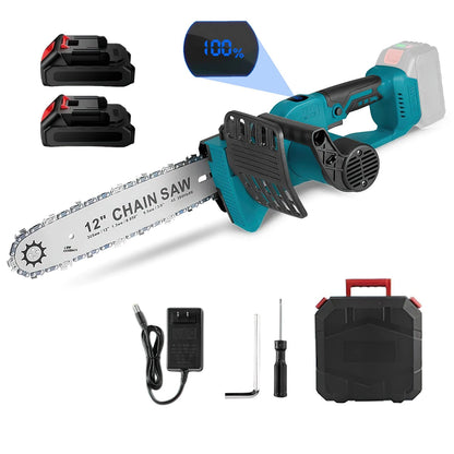 12 zoll Bürstenlosen Elektrische Kettensäge Mit Öler Cordless Elektrische Säge Garten Holzbearbeitung Schneiden Werkzeug Für Makita 18V Batterie pin