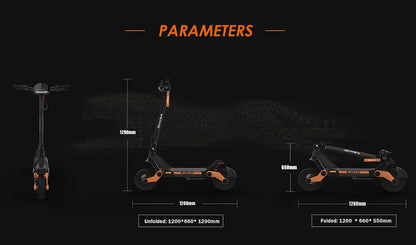 KuKirin G3 Electric Scooter 10" Off-road 1200W Motor 52V 18Ah Lithium battery Max Speed 50km/h, Shock arm Suspension 63km Range.