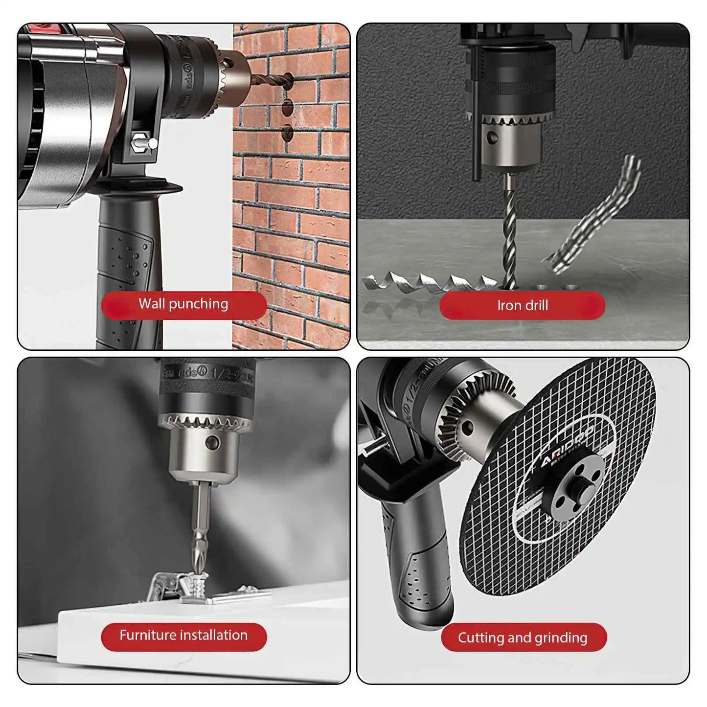 Elektrische Bohrmaschine Schlagbohrmaschine Multifunktions Variable Geschwindigkeit Holz Metall Stein Abschneiden Haushalt Wand Loch Bohren Elektrowerkzeuge