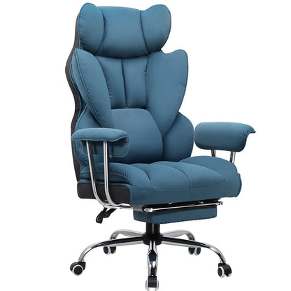 GTPLAYER Gaming Stuhl, Gamer Stuhl, Ergonomischer Bürostuhl mit Fußstütze, Stoffoberfläche, Federsitzkissen, Gaming Chair