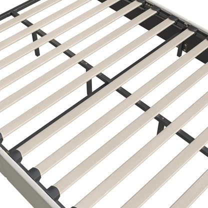 Rosahqnda Doppeltes gepolstertes hydraulisches Bett, 140-160 * 200 cm, großer Stauraum, Gästebett, Samt, schwarz, beige