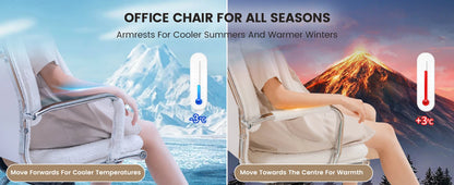 COMHOMA Chefsessel Bürostuhl Ergonomischer Schreibtischstuhl Drehstuhl Computerstuhl mit Armlehnen Schminktisch Stuhl