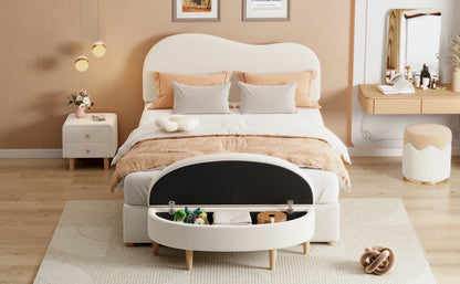 Rosahqnda Komplettschlafzimmer Set,Polsterbett + Bettbänke ,Hydraulisch Doppelbett, Verstellbares Kopfteil