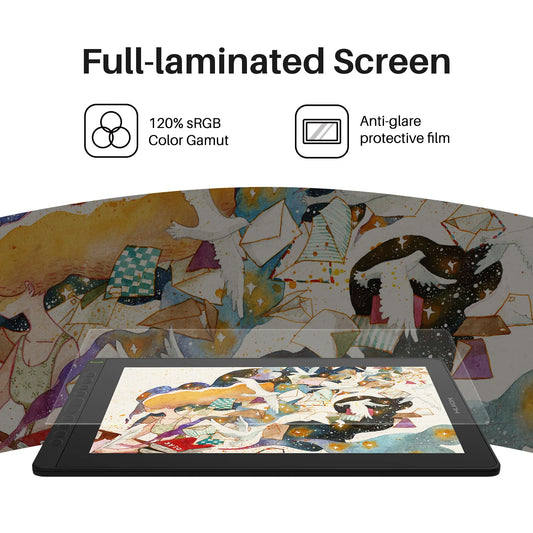 HUION New Arrival Kamvas 16(2021) Graphics Drawing Monitor Battery-free Digital Pen Tablet For Win/MAC And Android 120%s RGB.