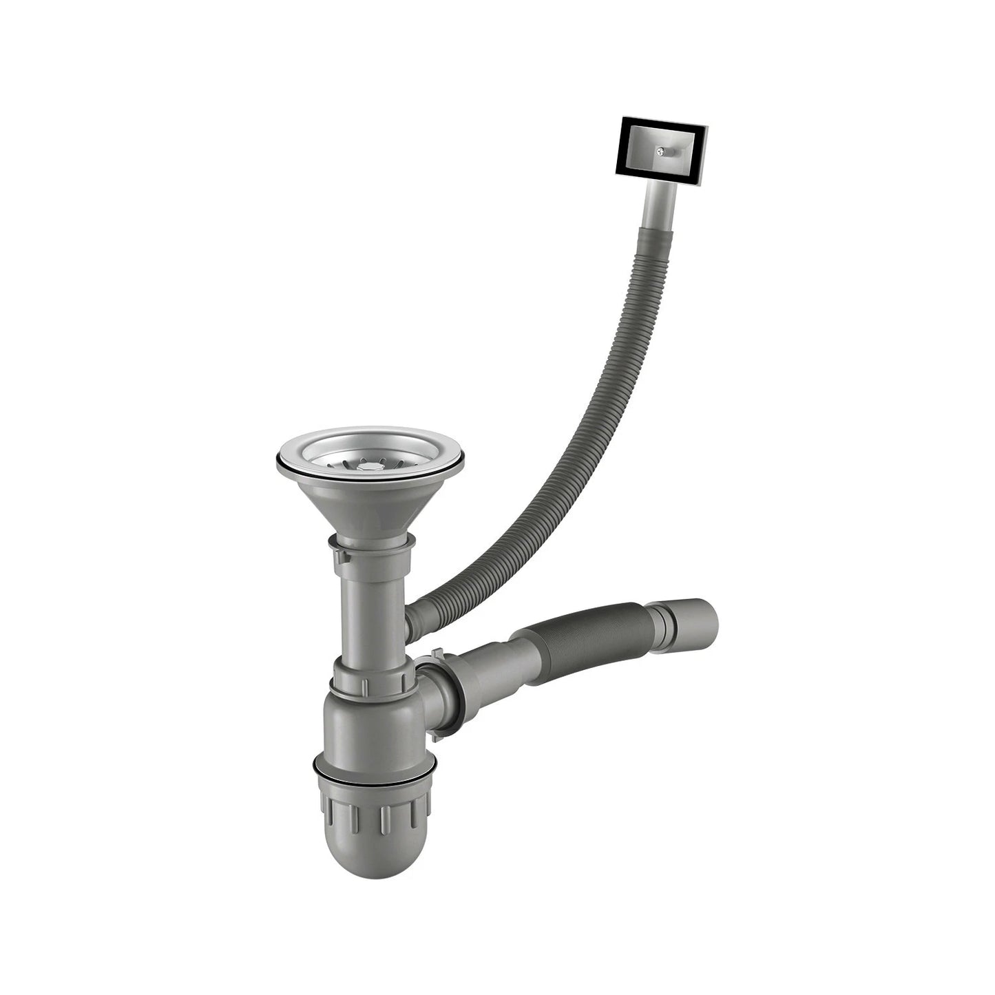 66 x 42 cm großes Edelstahl-Küchenspüle mit Abtropffläche, silbrige Einzelschüssel-Spüle aus Inox, linke/rechte Installation