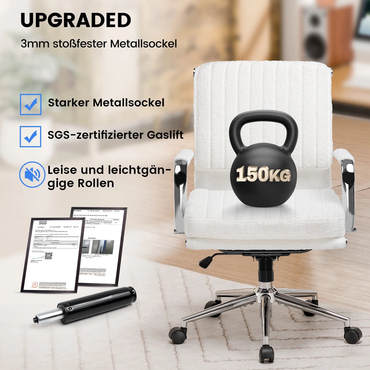 COMHOMA Chefsessel Bürostuhl Ergonomischer Schreibtischstuhl Drehstuhl Computerstuhl mit Armlehnen Schminktisch Stuhl