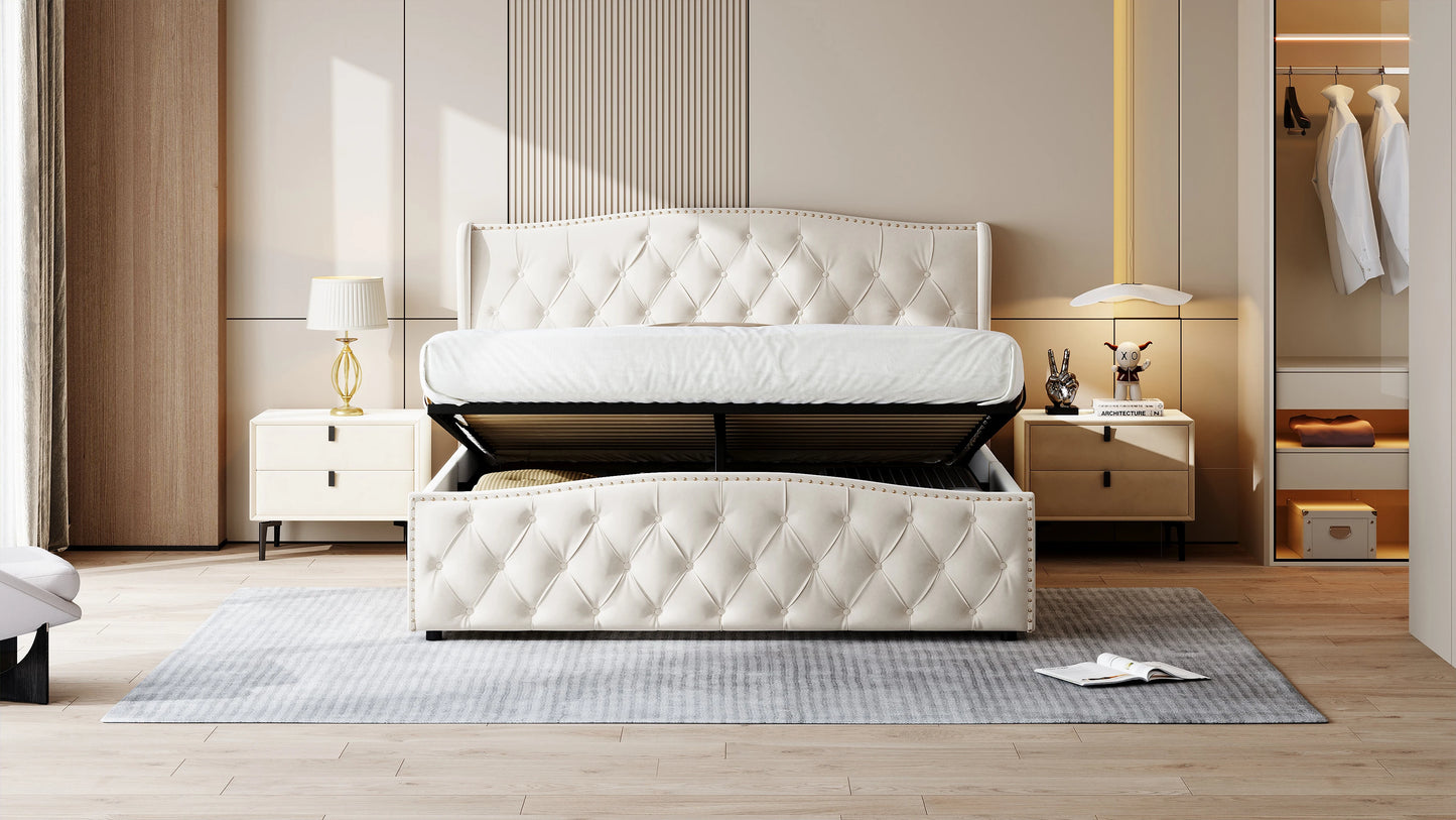 Rosahqnda hydraulisches Bett im modernen Stil, Stilvolles Doppelbett für Jugendliche, Kinder und Erwachsene, ohne Matratze