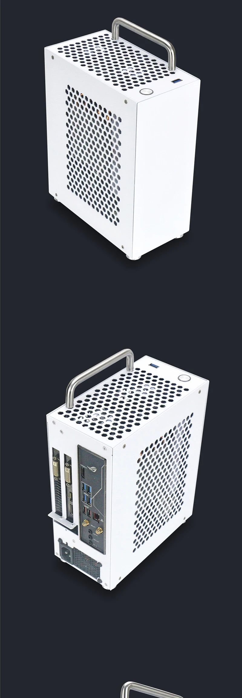 METALFISH S3 MINI-ITX Case All Aluminum Computer Mini Small Chassis Support Flex PSU/195mm GPU.