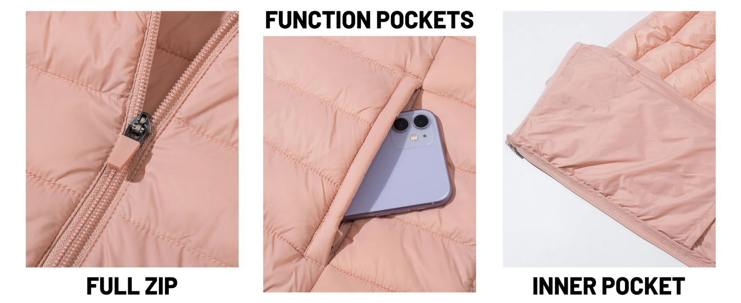 TACVASEN Winter Hooded Puffer Jacket Womens Quilted Warm Coats Casual Windbreaker Waterproof Padded Lightweight Outdoor Outwear.