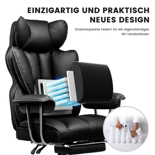 GTPLAYER Gaming Stuhl, Gamer Stuhl, Ergonomischer Bürostuhl mit Fußstütze, Stoffoberfläche, Federsitzkissen, Gaming Chair