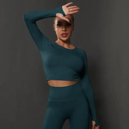 Cuties Women's Long Sleeve Top Sport Tops Yoga For Female Running Tight Tops Workout Suit Long Tee