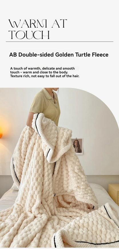 Turtle Velvet Autumn Winter Warm Sleeping Blanket Soft Comfortable Flannel Fleece Blankets for Bed Cozy Fluffy Warmth Blanket.