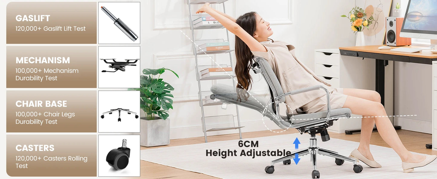 COMHOMA Chefsessel Bürostuhl Ergonomischer Schreibtischstuhl Drehstuhl Computerstuhl mit Armlehnen Schminktisch Stuhl