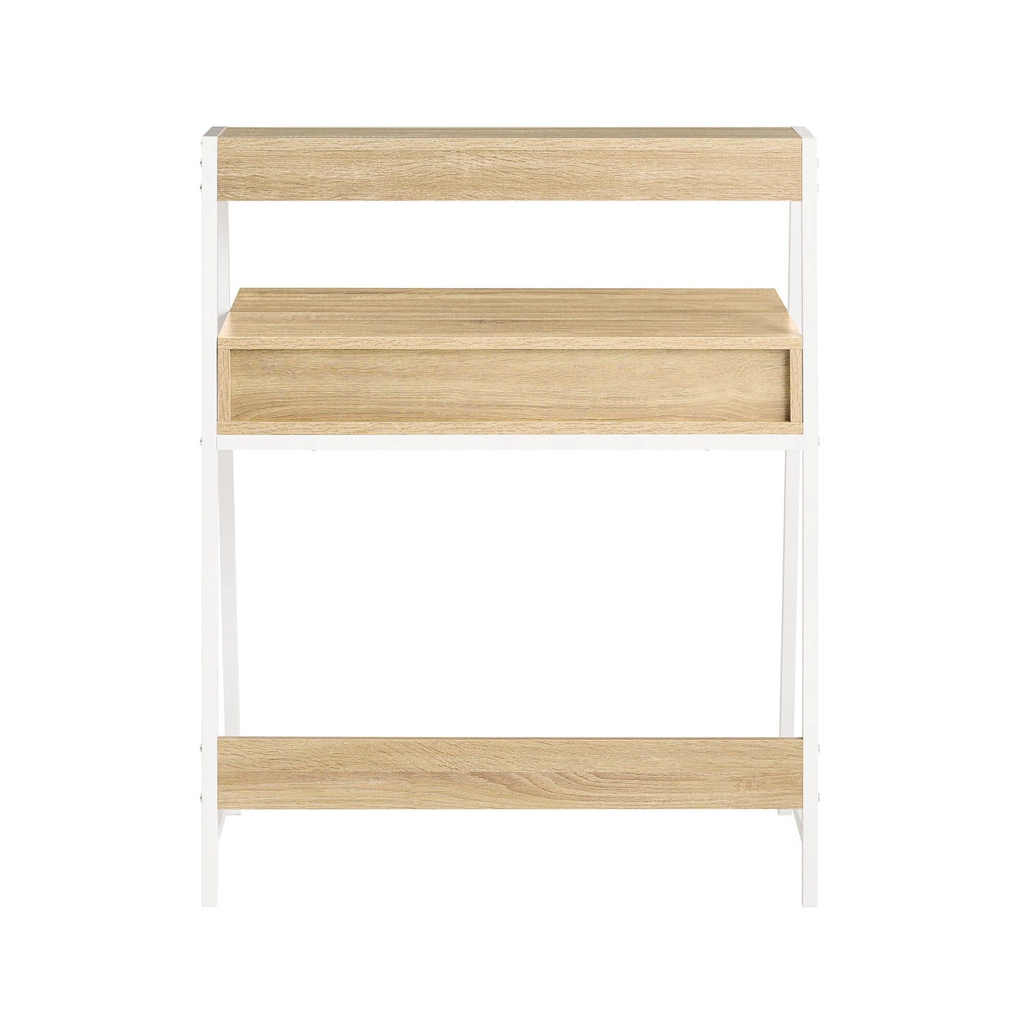 SoBuy FWT63-N Schreibtisch mit Ablage und Fach Computertisch Arbeitstisch Bürotisch Tisch mit Schublade