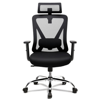 COMHOMA Bürostuhl Ergonomisch，Schreibtischstuhl mit 3D-Kopfstütze & 3D-Lendenwirbelstütze, verstellbare Armlehnen, Office Chair