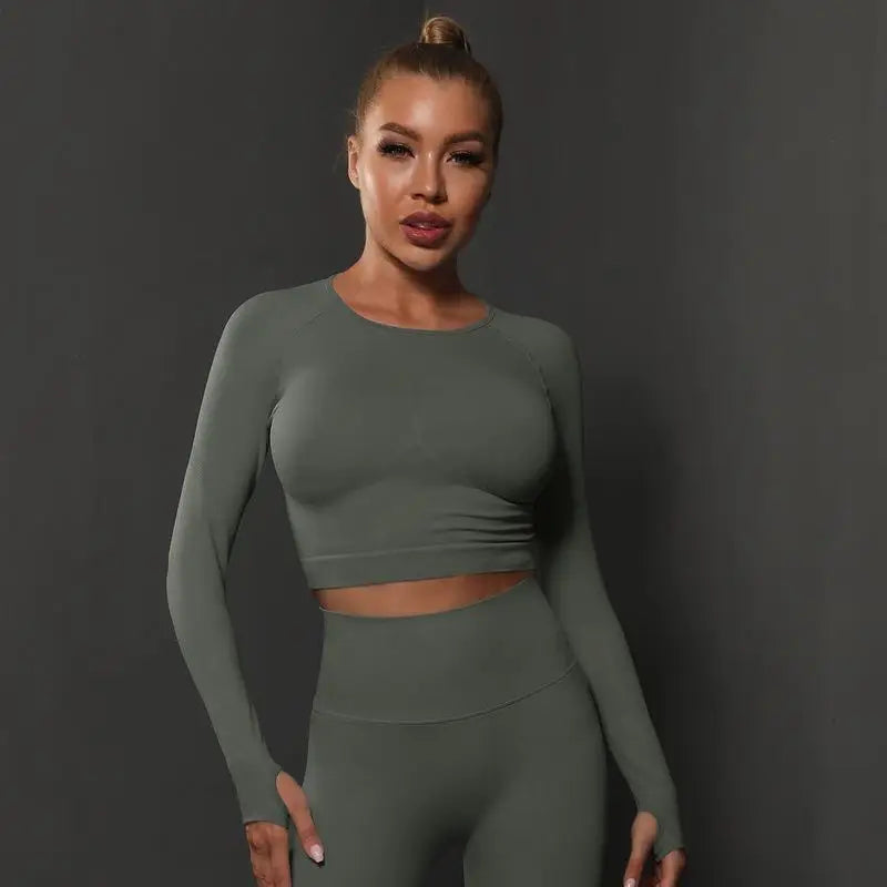 Cuties Women's Long Sleeve Top Sport Tops Yoga For Female Running Tight Tops Workout Suit Long Tee