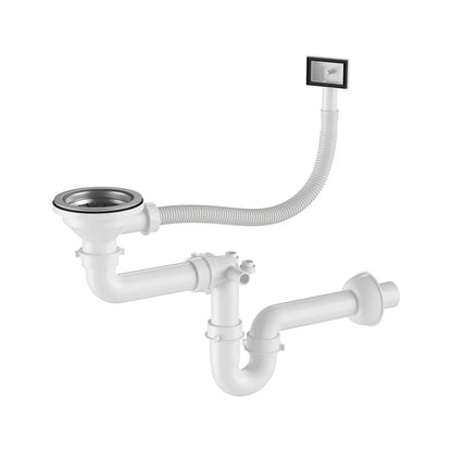 22 x 44 cm große Graphit-Edelstahl-Küchenspüle – kein Wasserhahnloch, PVD-beschichtet, oben/unter/unten/untersetzbar, mit Überlauf- und Abflussset