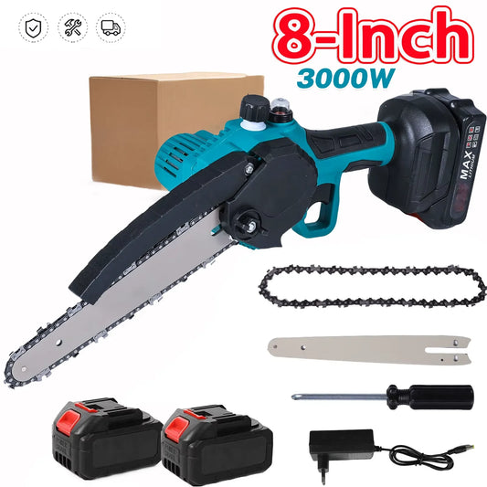 3000w 8 Zoll elektrische Kettensäge Hand tragbare Kettensäge Baum Holz schneider Schnitt Garten Elektro werkzeug für Makita 18V Batterie