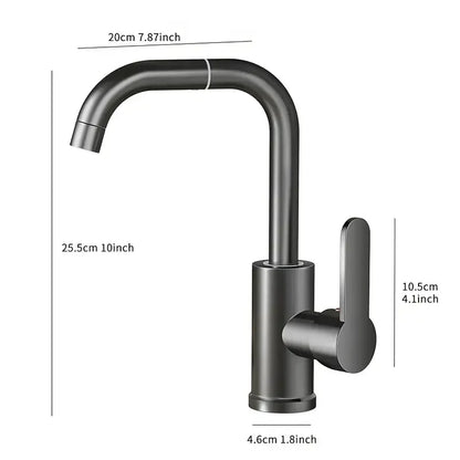 720° Swivel Spout Dual Use Kitchen Bathroom Faucet 360° Swivel Metal Finish Valve Core High Arc Spout Bathroom Accessories