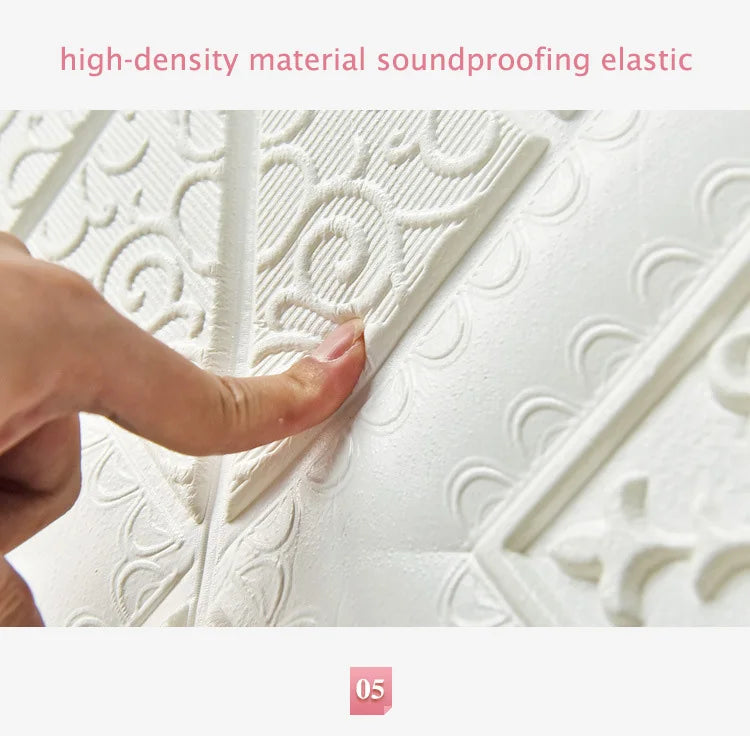 10Pcs 70*70cm Ceiling Wallpaper 3D Brick Waterproof Wall Stickers Foam Wall Paper Self-Adhesive Home Decor