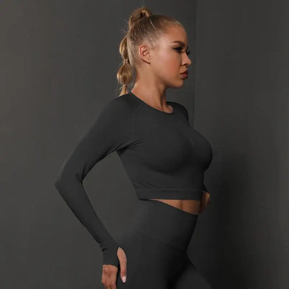 Cuties Women's Long Sleeve Top Sport Tops Yoga For Female Running Tight Tops Workout Suit Long Tee.