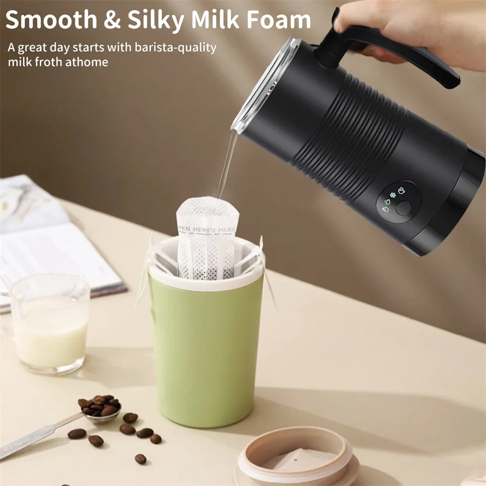 350ml Electric Milk Frother Milk Foam Machine for Coffee Latte 4 in 1 Hot and Cold Foam Maker Automatic Milk Frother Foamer.