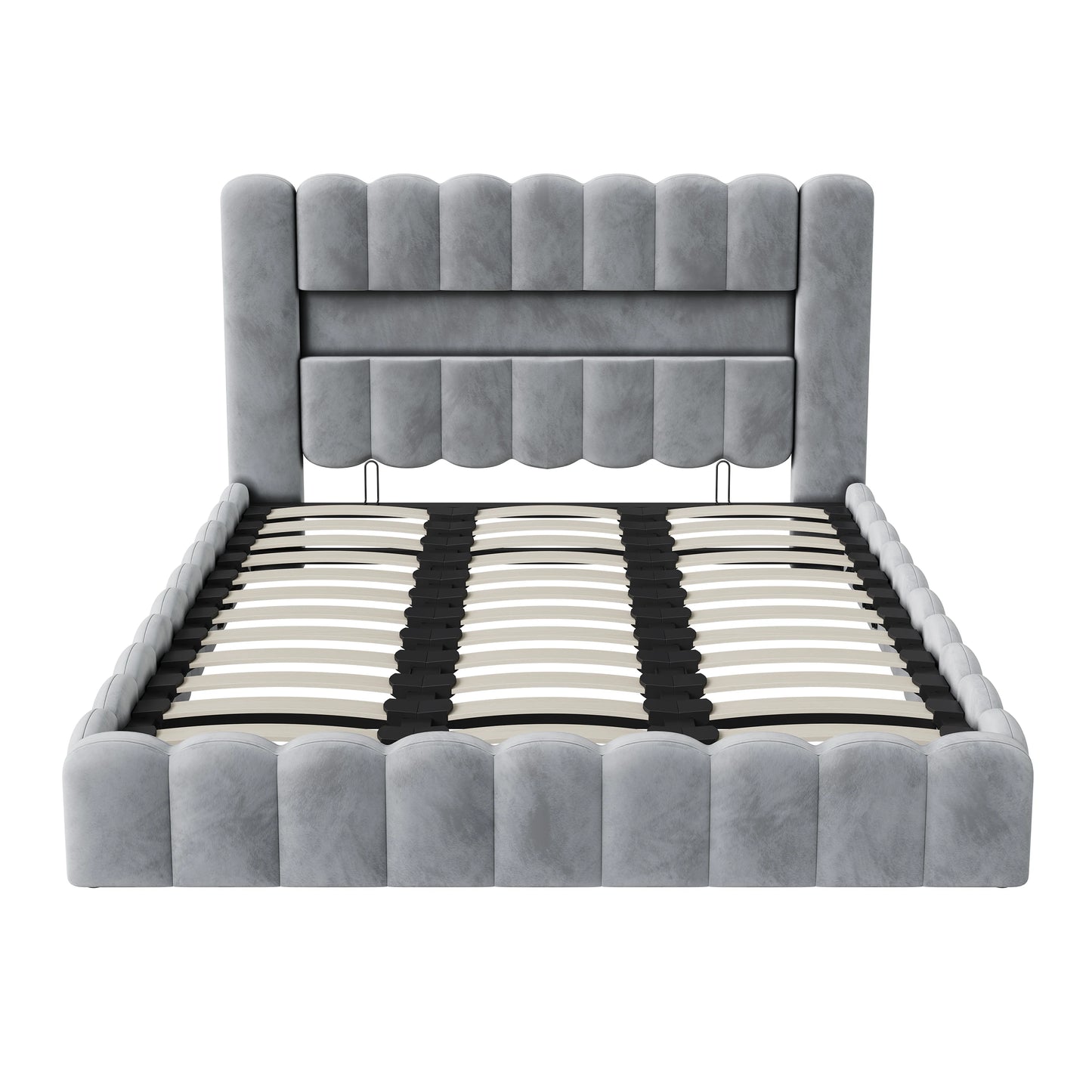 Rosahqnda Polsterbett 180 x 200 cm, gepolsterter Doppelbettrahmen mit Kopfteil für Schlafzimmer und Jugendzimmer, Lattenrost aus Holz