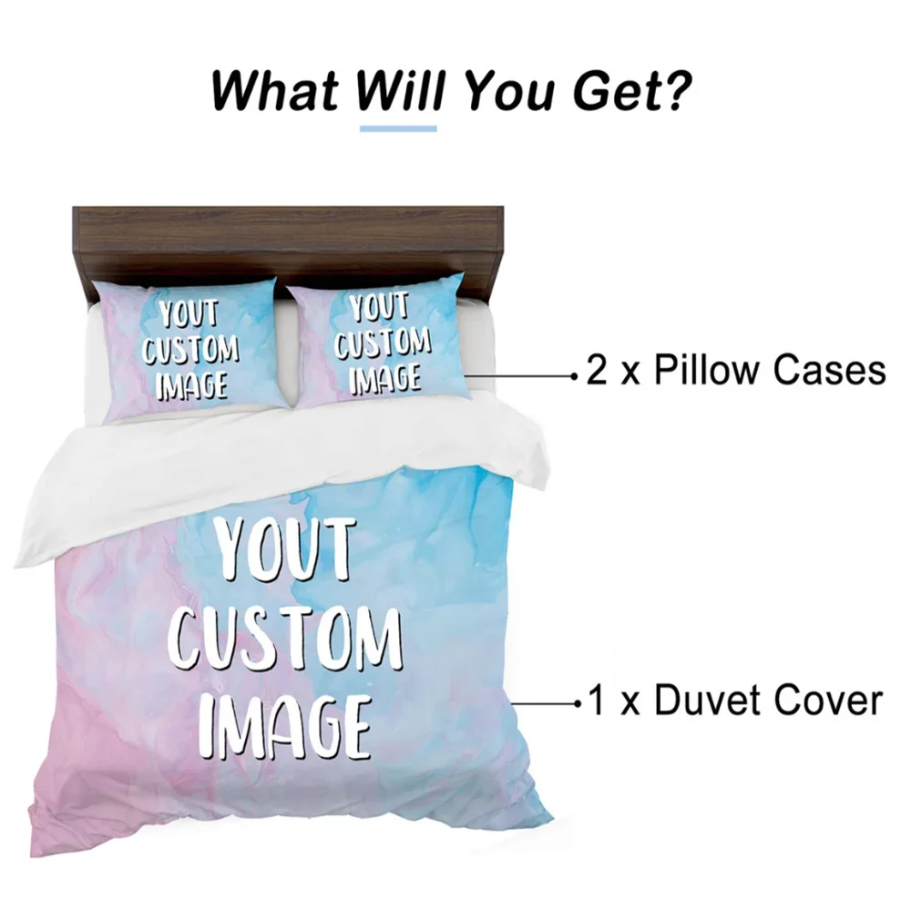 Custom Bedding set personalized your Photo bedding set Create Your Own Bedding Custom Bedding 3pcs set custom Duvet Cover and Pi.
