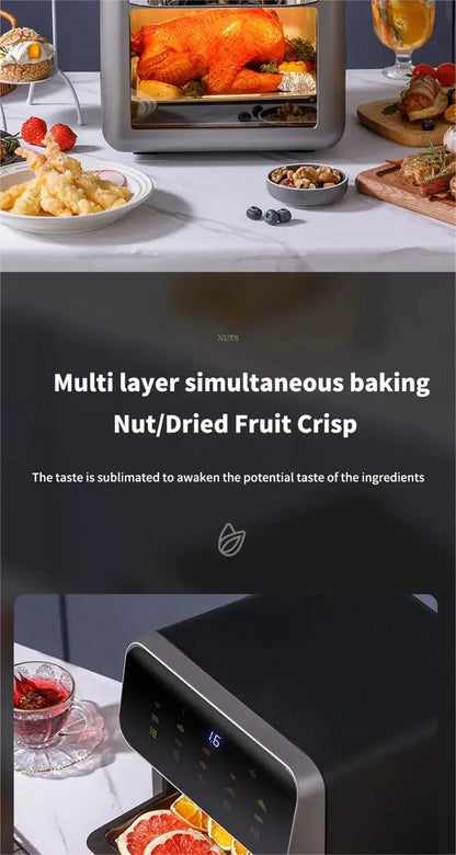 1350W 10L Large Capacity Electric Air Fryers Oilfree Automatic Household when living with Convection Oven Deep Fryer without Oil.