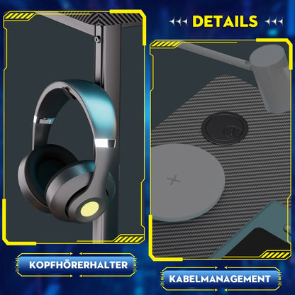 COMHOMA Schreibtisch Gaming Tisch mit Regal, Eckschreibtisch 100cm Computertisch L Form, PC Tisch für Büro, Heimbüro