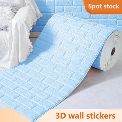 Pvc Brick Pattern Self-adhesive Wallpaper DIY Room Decor 1-10pcs 70cmX1m Waterproof Wall Stickers 3D Modern Home Decoration