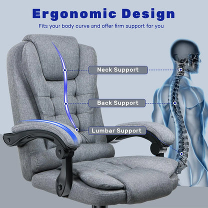 naspaluro Ergonomic Office Chair Desk Chair with High Backrest PU Leather Swivel Chair Deck Chair Gaming Chair for Office Home