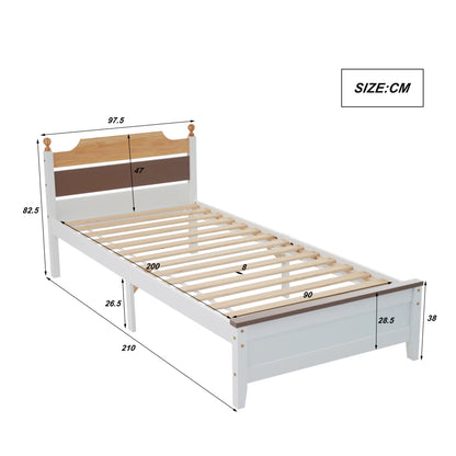 Rosahqnda Bett aus massivem Kiefernholz, Einzelbett 90 x 200 cm, Doppelbettrahmen 140 x 200 cm, Gästebett, Wohnungsbett, Jugendbett, Hauptschlafzimmer, Holz