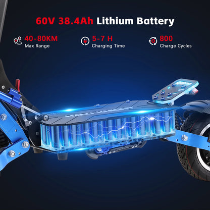 HALO KNIGHT T108Pro 6000W Adult Electric Scooter Dual Motor 95KM/H Fast E-scooter Foldable E Scooter 60V 38.4Ah Top Motorcycle.