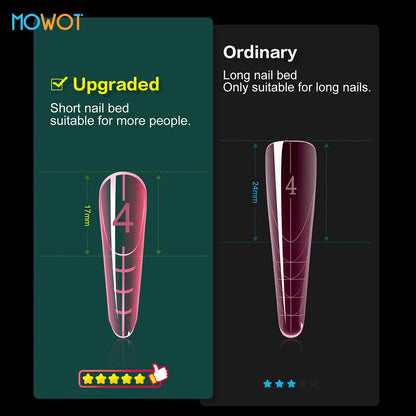 MOWOT 120pcs New French Nail Dual Forms with Rim Inside Quick Building Gel Mold Full Cover Extension Top False Tips Nail Forms.