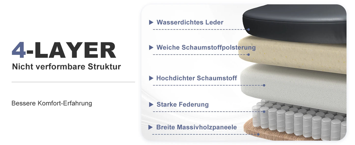 Ergonomic Office Chair PU Leather Desk Chair Spring Pad Design High Backrest Adjustable Executive Chair Swivel Chair