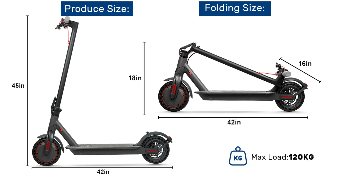 2025 Upgrate AOVOPRO Smart APP Electric Scooter 350W/500W Powerful Motor 36V/42V 25-45KM  Range Adults EScooter with Dual Brake