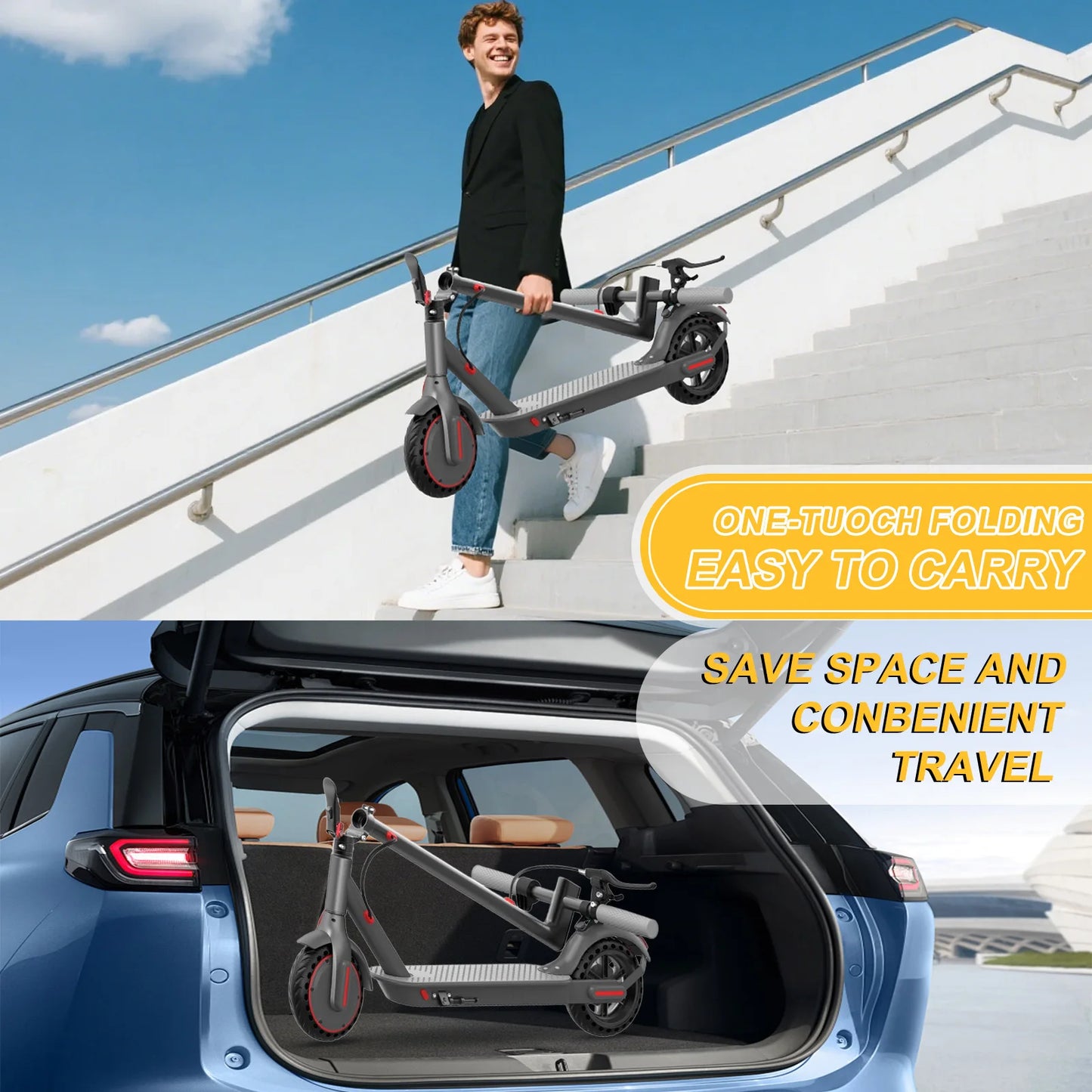 JUICEASE 2025 Solid Tire Electric Scooter 8.5/10 Inch 25/35KM Range Waterproof Escooter 31/35KM/H Fast Speed Scooter Electric.