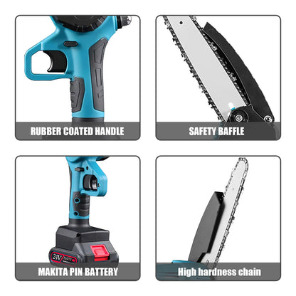 3000w 8 Zoll elektrische Kettensäge Hand tragbare Kettensäge Baum Holz schneider Schnitt Garten Elektro werkzeug für Makita 18V Batterie