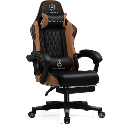 GTPLAYER Gaming Stuhl, Gamer Stuhl, Ergonomischer Bürostuhl mit Fußstütze Verstellbare Lenden und Kopfkissen, Gaming Chair