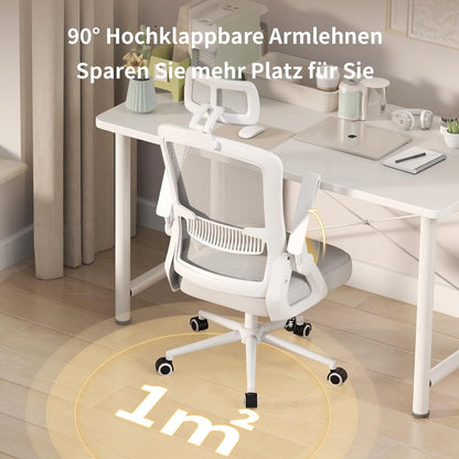 Naspaluro Ergonomic Office Chair Desk Chair with Headrest Breathable Mesh Cover Lumbar Support Computer Chair 360° Swivel Chair