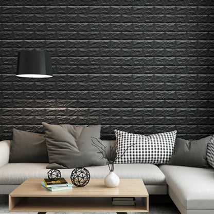 Black brick pattern wallpaper thick waterproof and moisture-proof living room bedroom decorative sticker self-adhesive
