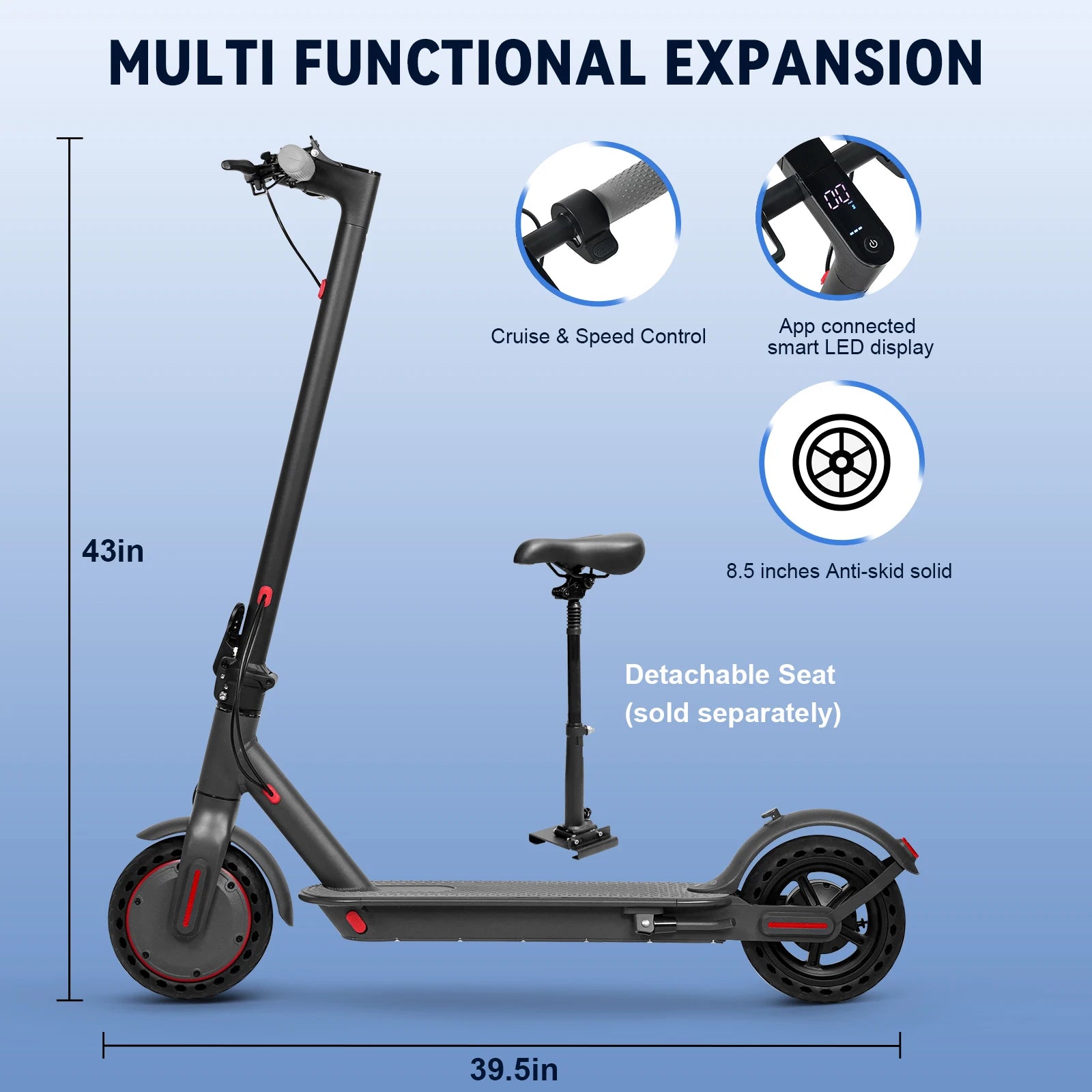JUICEASE TX01 Electric Scooter for Adults 7.8Ah 350W Powerful Motor up to 31KM/H Speed Electric Scooter with APP 8.5 Inch Tire.