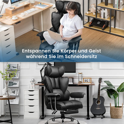 GTPLAYER Gaming Stuhl, Gamer Stuhl, Ergonomischer Bürostuhl mit Fußstütze, Stoffoberfläche, Federsitzkissen, Gaming Chair