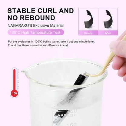 NAGARAKU Classic 16rows/case 7~25mm Mix Premium Natural Synthetic Mink Individual Eyelash Extension Supplies Makeup Cilios.