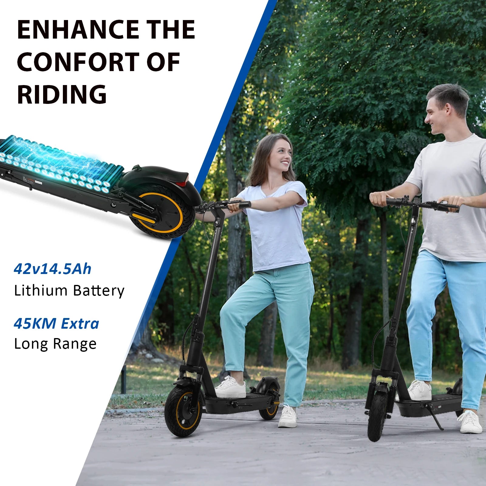 2025 Upgrate AOVOPRO Smart APP Electric Scooter 350W/500W Powerful Motor 36V/42V 25-45KM  Range Adults EScooter with Dual Brake.