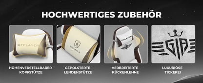 GTPLAYER Gaming Stuhl, Ergonomischer Gamer Stuhl aus Stoff mit Lendenwirbelstütze, PC-Stuhl mit verbreiterter Rückenlehne